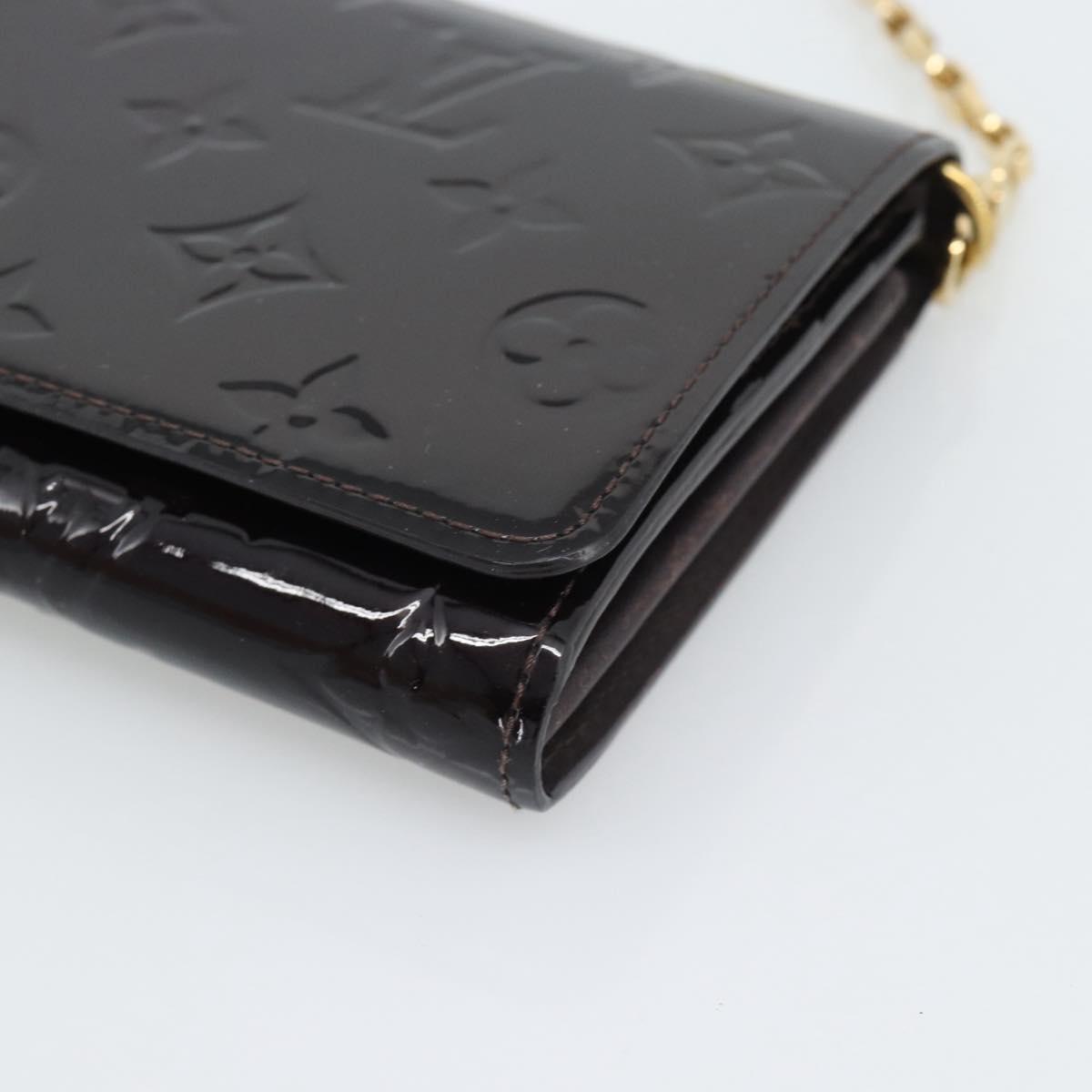 LOUIS VUITTON Monogram Vernis Portefeiulle Sarah Chain M90088 LV Auth gh2334V