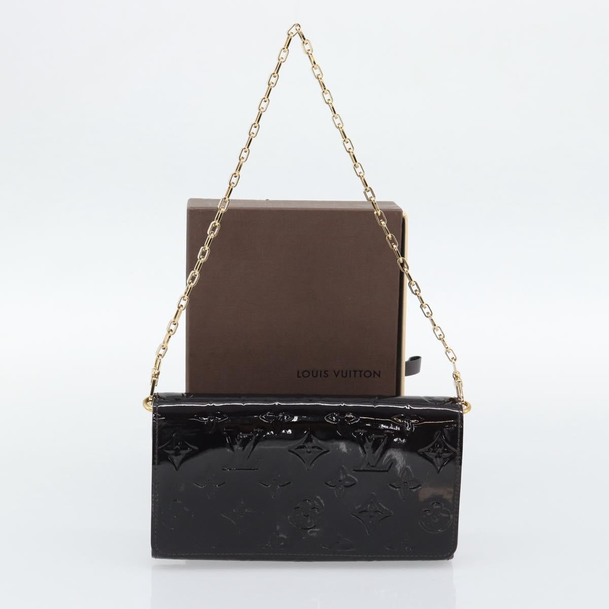 LOUIS VUITTON Monogram Vernis Portefeiulle Sarah Chain M90088 LV Auth gh2334V