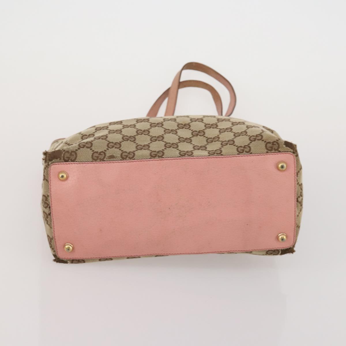 GUCCI GG Canvas Shoulder Bag Hand Bag 3 Set Beige Pink Silver Auth gh2336