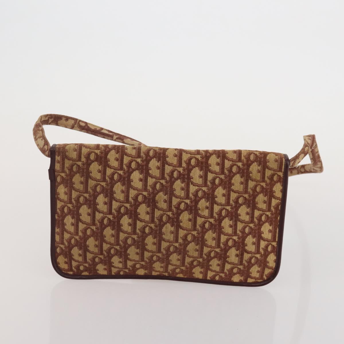 CELINE Dior Trotter Macadam Shoulder Bag Canvas PVC 2 Set Brown Red Auth gh2338