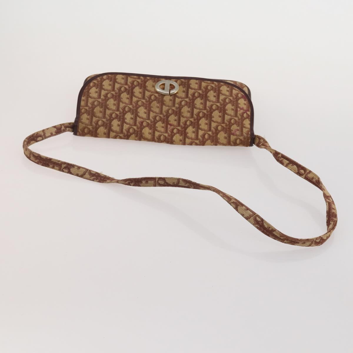 CELINE Dior Trotter Macadam Shoulder Bag Canvas PVC 2 Set Brown Red Auth gh2338