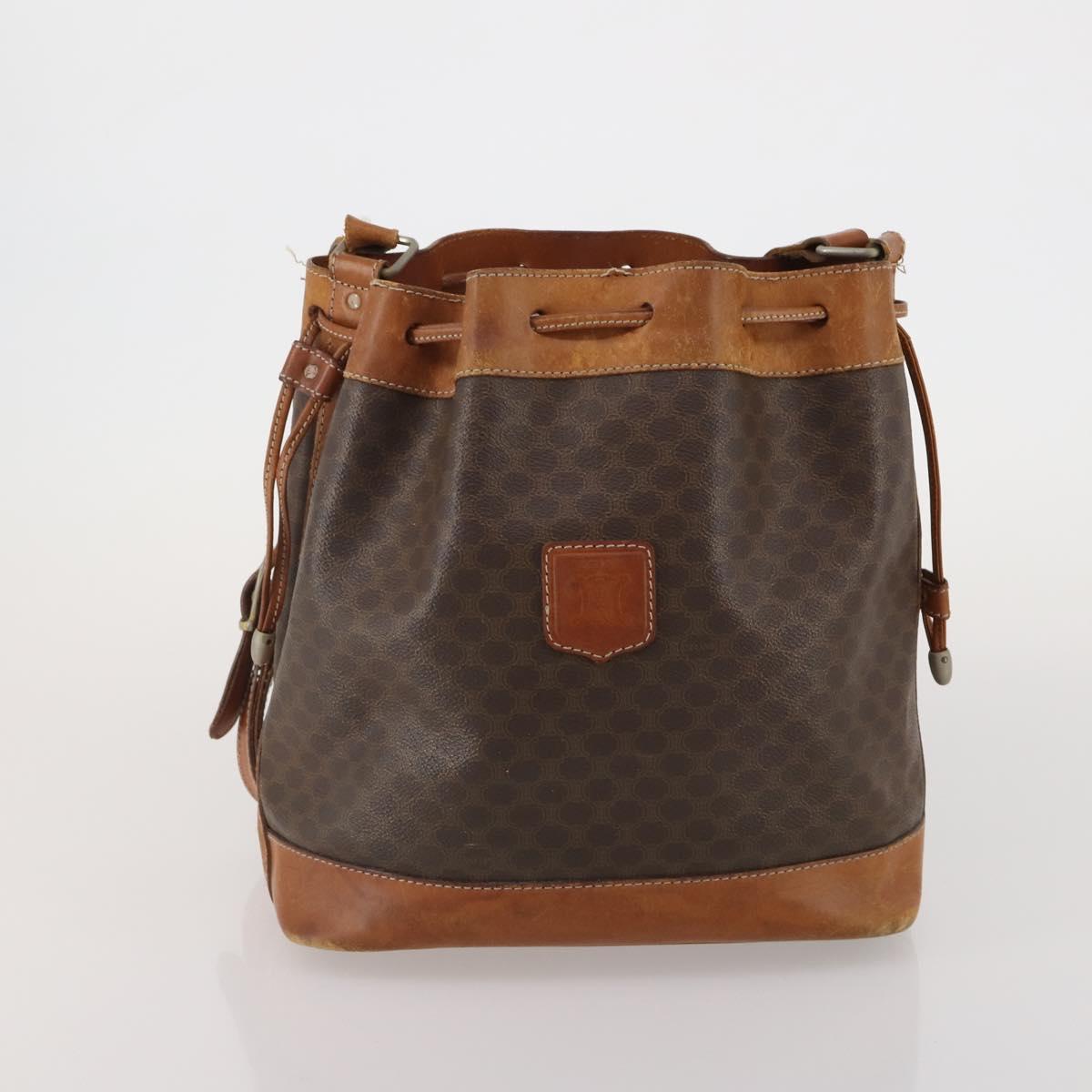 CELINE Dior Trotter Macadam Shoulder Bag Canvas PVC 2 Set Brown Red Auth gh2338