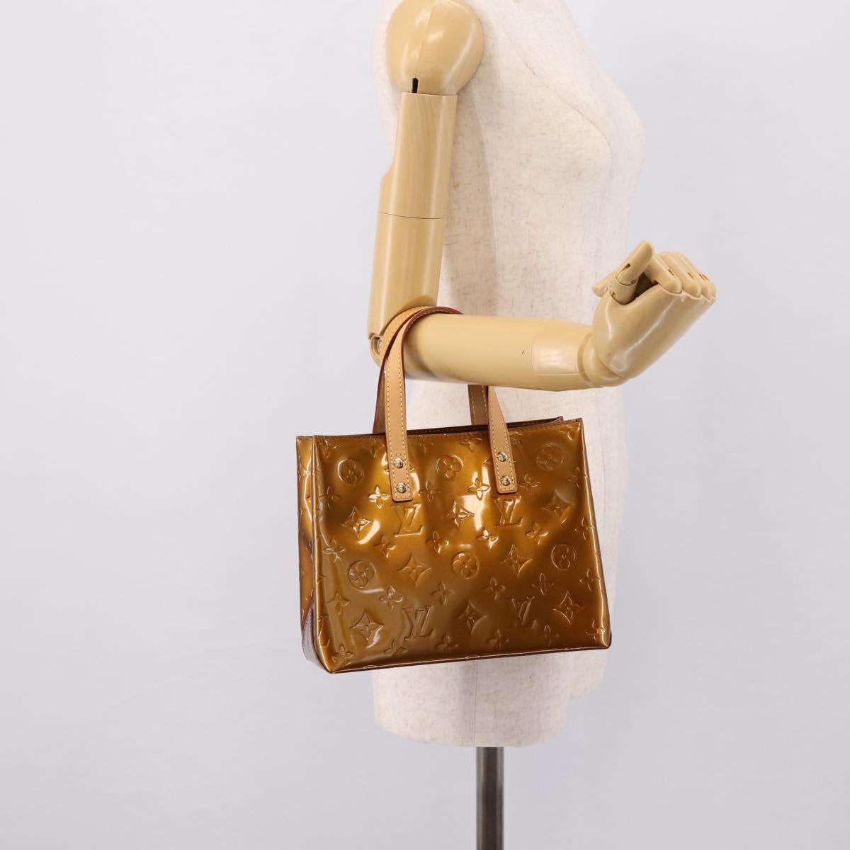 LOUIS VUITTON Monogram Vernis Reade PM Hand Bag Bronze M91146 LV Auth gh2341V