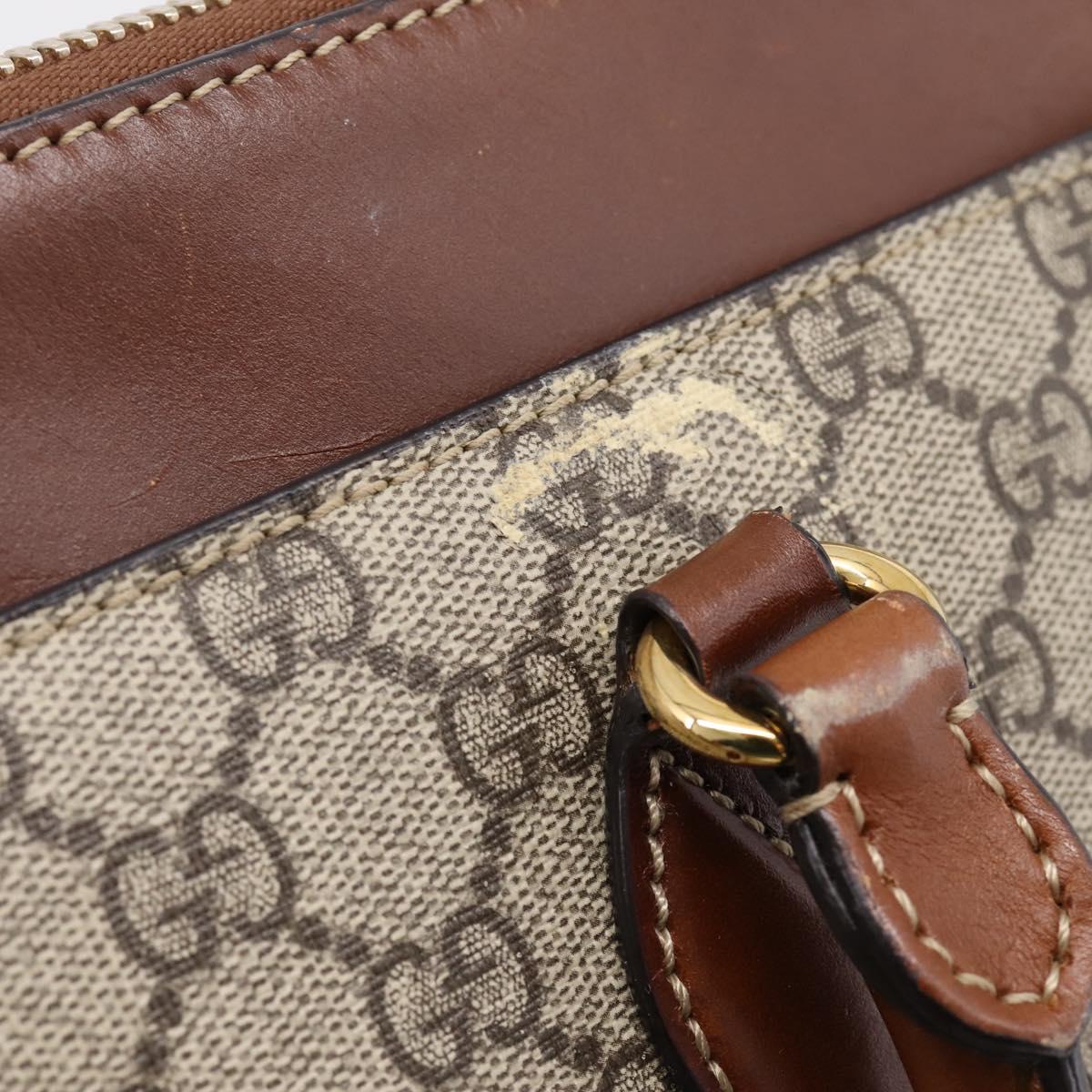 GUCCI GG Supreme Hand Bag PVC 2way Beige Gold Tone 409534 Auth gh2344