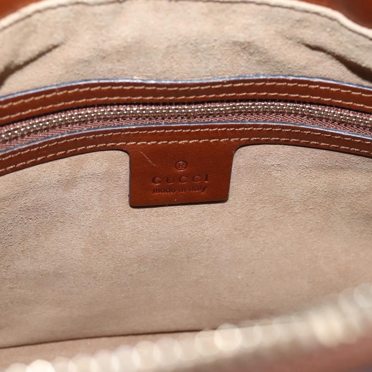 GUCCI GG Supreme Hand Bag PVC 2way Beige Gold Tone 409534 Auth gh2344