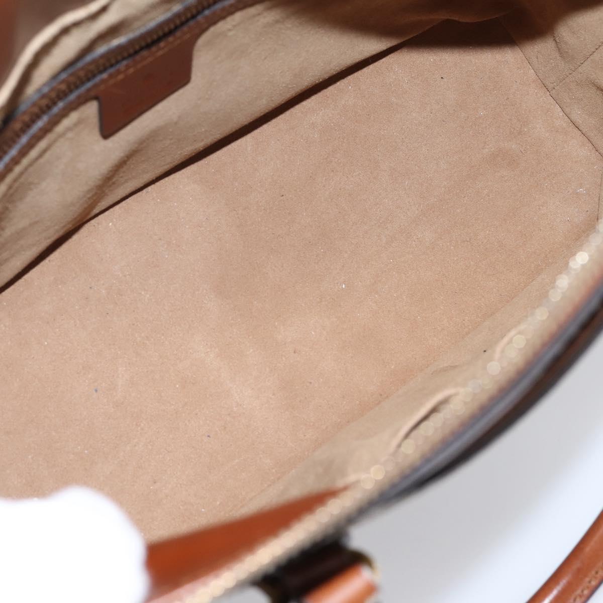 GUCCI GG Supreme Hand Bag PVC 2way Beige Gold Tone 409534 Auth gh2344
