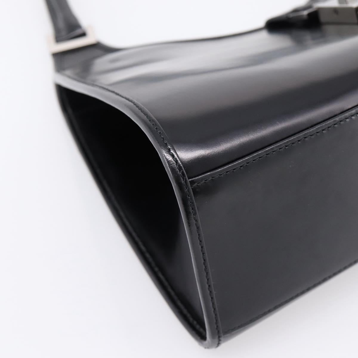 GUCCI Jackie Hand Bag Leather Black Silver 002 1067 Auth gh2346