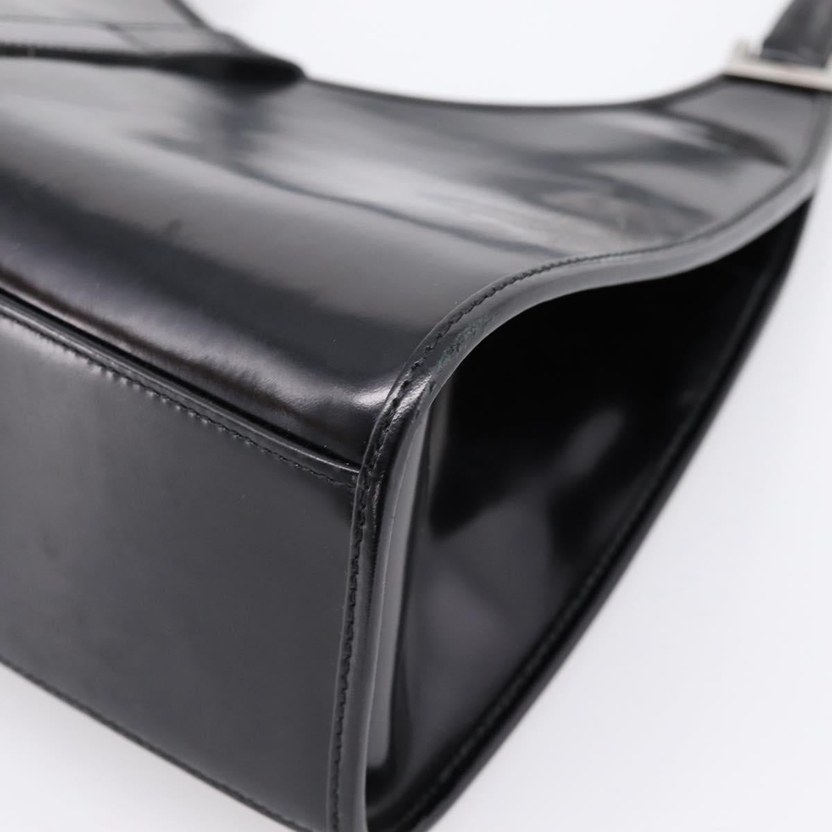 GUCCI Jackie Hand Bag Leather Black Silver 002 1067 Auth gh2346