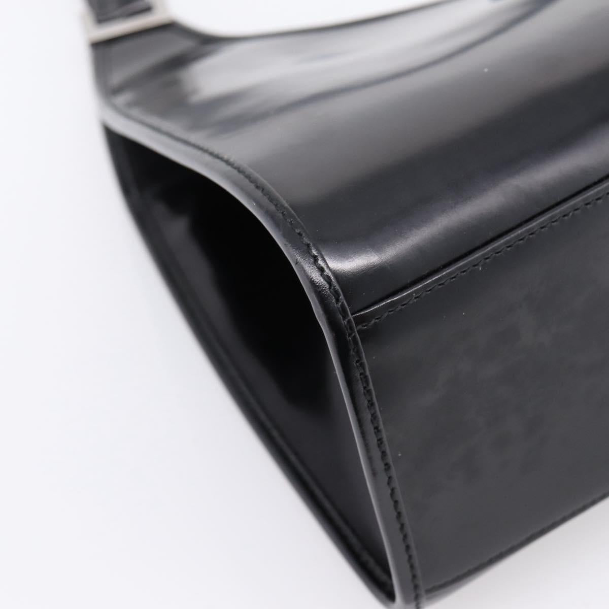 GUCCI Jackie Hand Bag Leather Black Silver 002 1067 Auth gh2346