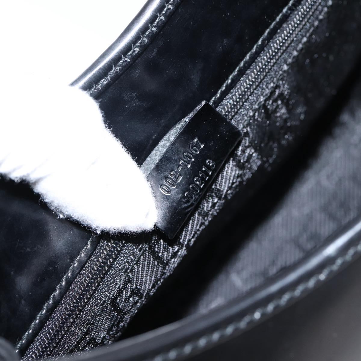 GUCCI Jackie Hand Bag Leather Black Silver 002 1067 Auth gh2346