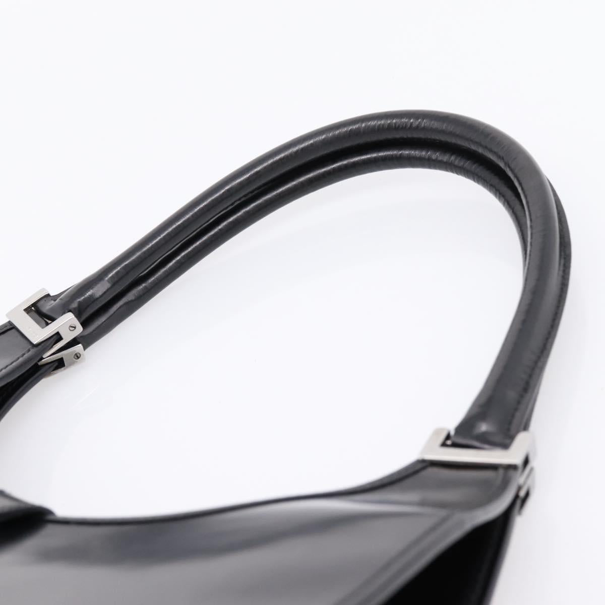 GUCCI Jackie Hand Bag Leather Black Silver 002 1067 Auth gh2346