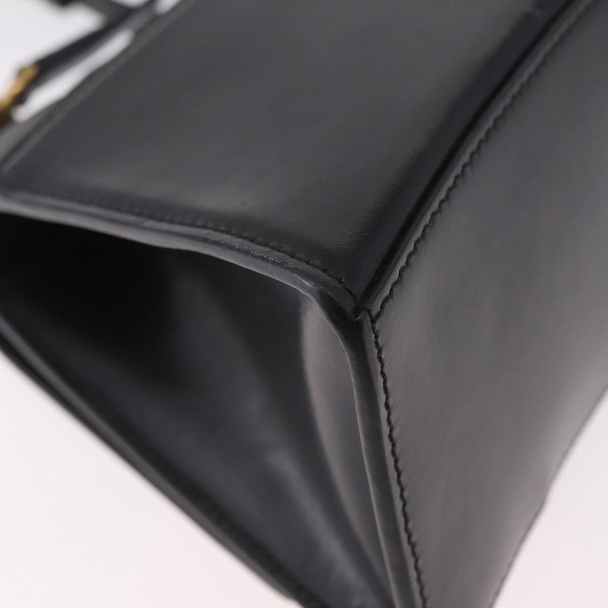 BALENCIAGA Hour Glass Small Hand Bag Leather 2way Black Gold 693546 Auth gh2347V