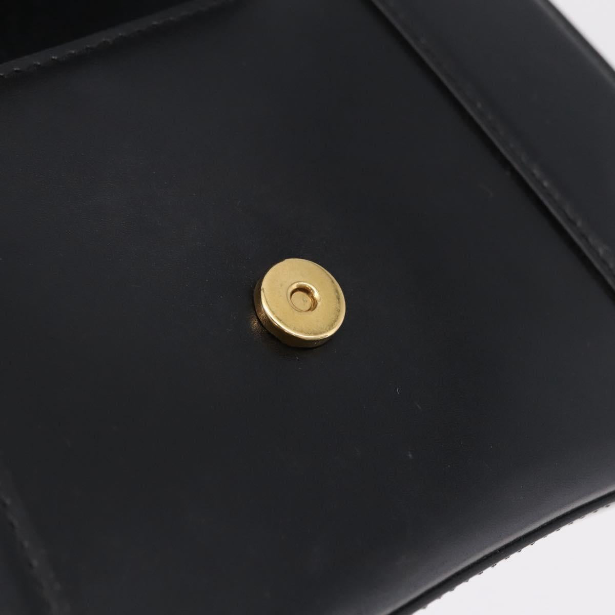 BALENCIAGA Hour Glass Small Hand Bag Leather 2way Black Gold 693546 Auth gh2347V