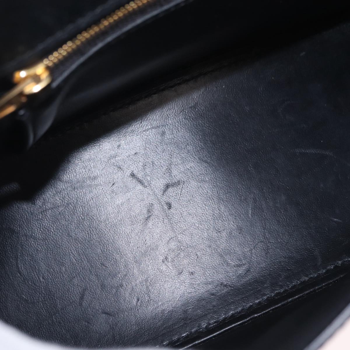 BALENCIAGA Hour Glass Small Hand Bag Leather 2way Black Gold 693546 Auth gh2347V