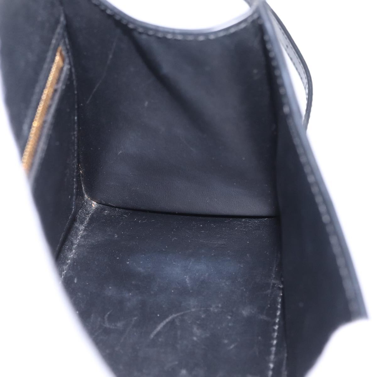 BALENCIAGA Hour Glass Small Hand Bag Leather 2way Black Gold 693546 Auth gh2347V
