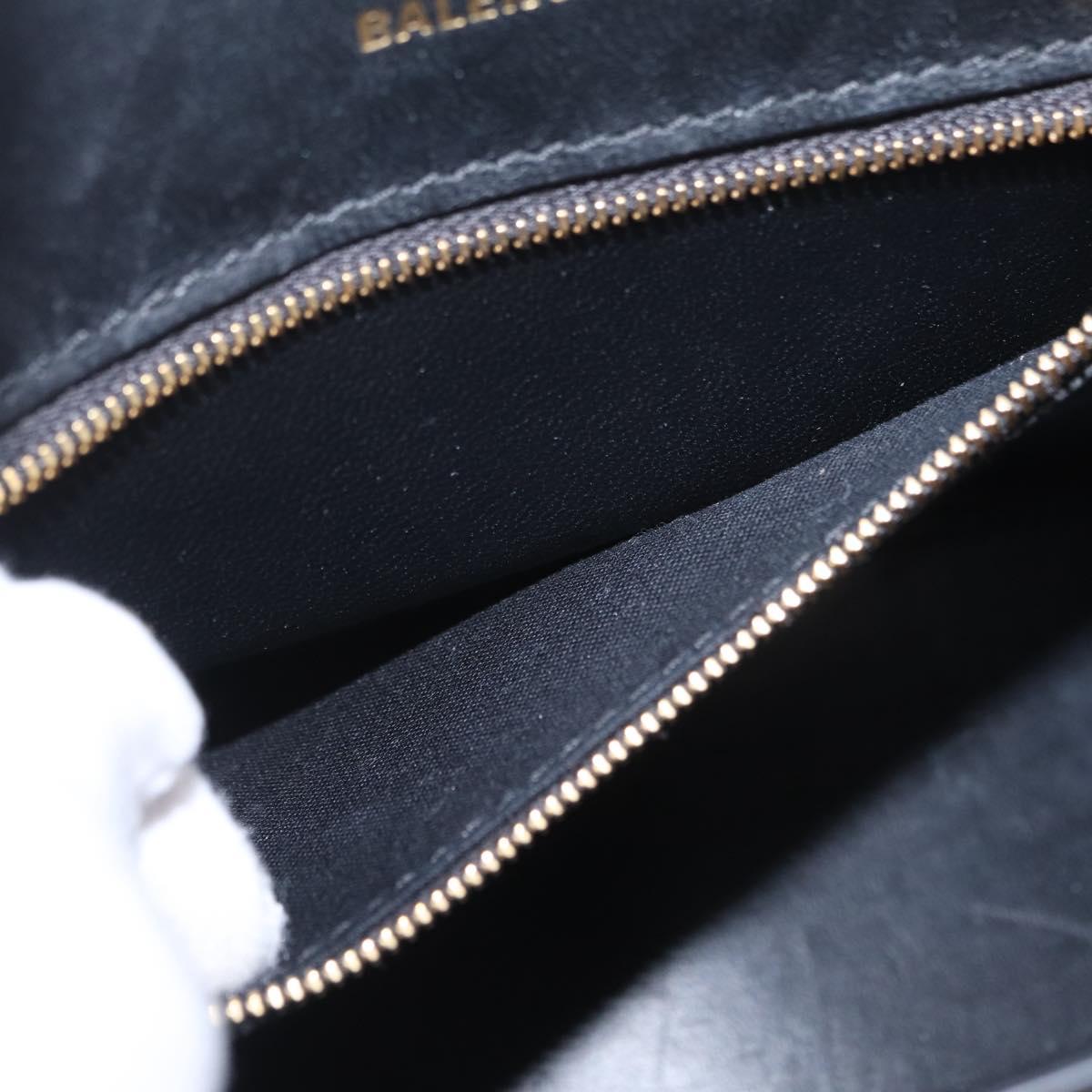 BALENCIAGA Hour Glass Small Hand Bag Leather 2way Black Gold 693546 Auth gh2347V