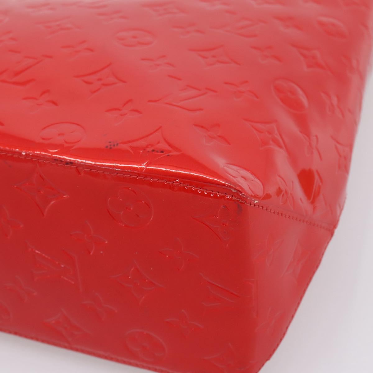 LOUIS VUITTON Monogram Vernis Reade MM Hand Bag Red M91086 LV Auth gh2348