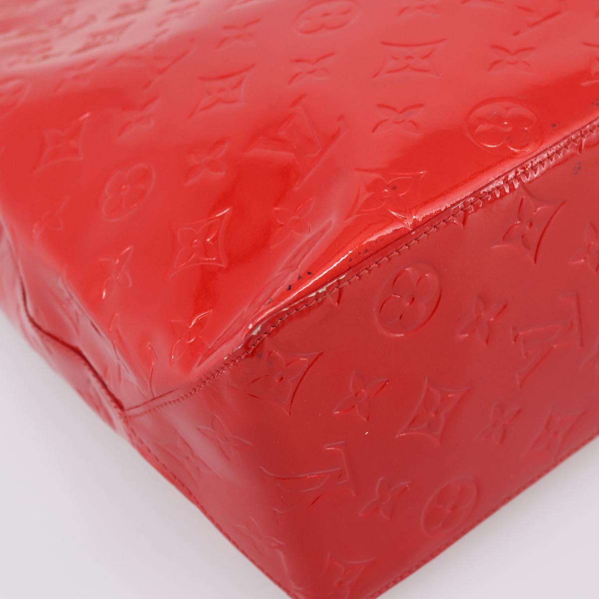 LOUIS VUITTON Monogram Vernis Reade MM Hand Bag Red M91086 LV Auth gh2348