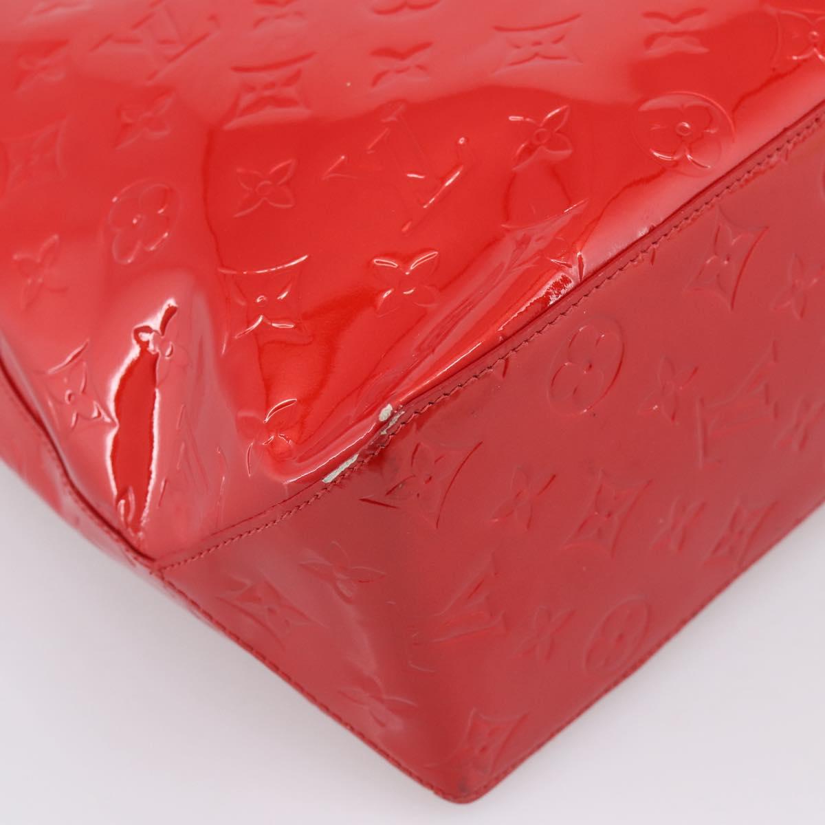 LOUIS VUITTON Monogram Vernis Reade MM Hand Bag Red M91086 LV Auth gh2348