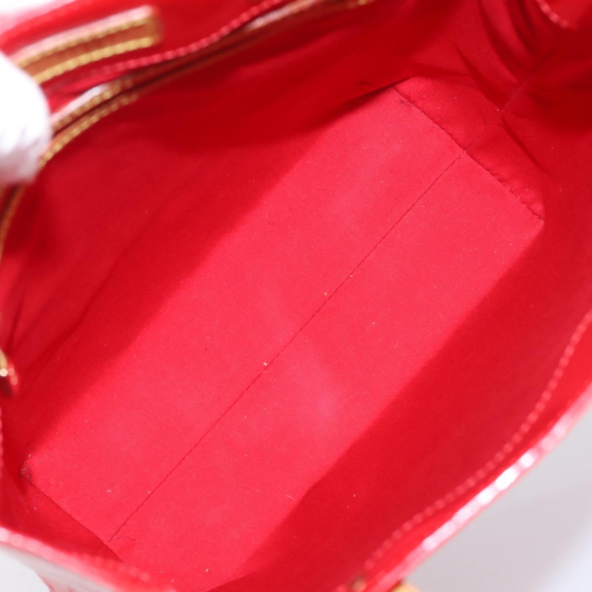 LOUIS VUITTON Monogram Vernis Reade MM Hand Bag Red M91086 LV Auth gh2348