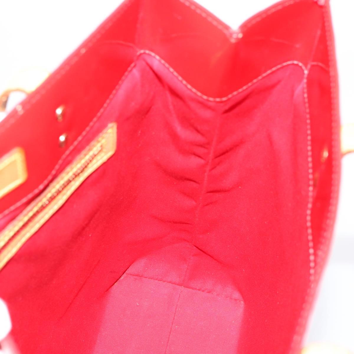 LOUIS VUITTON Monogram Vernis Reade MM Hand Bag Red M91086 LV Auth gh2348