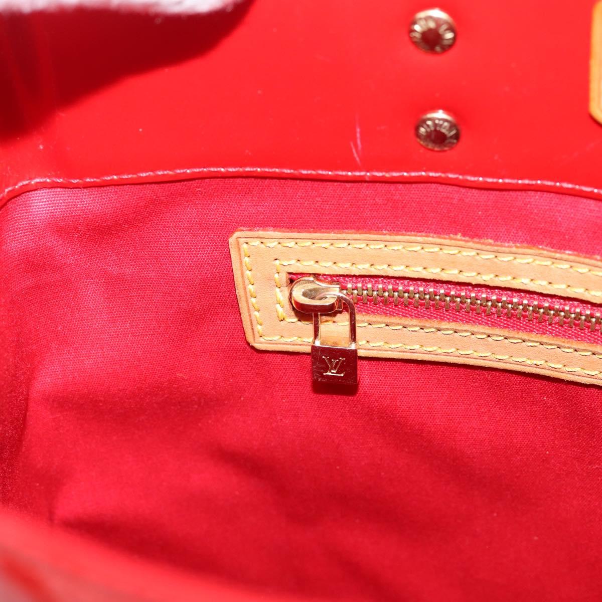 LOUIS VUITTON Monogram Vernis Reade MM Hand Bag Red M91086 LV Auth gh2348