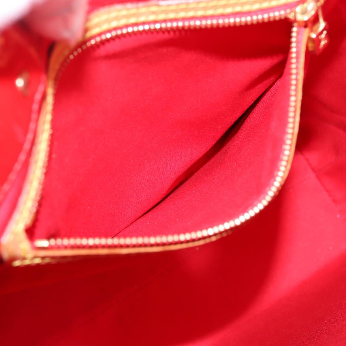 LOUIS VUITTON Monogram Vernis Reade MM Hand Bag Red M91086 LV Auth gh2348