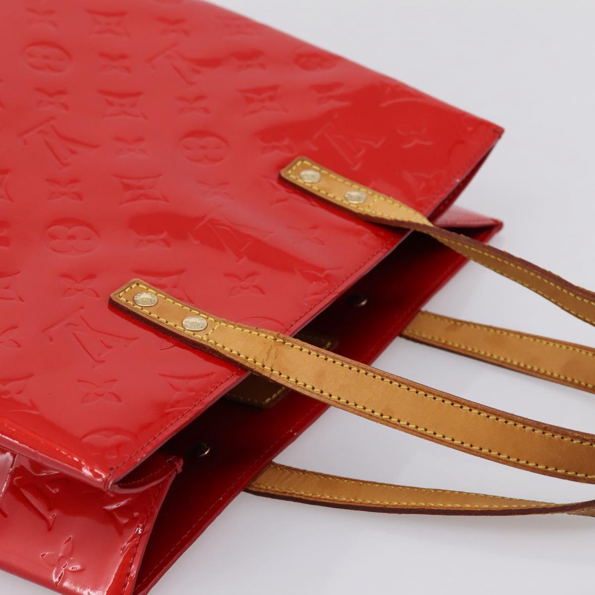 LOUIS VUITTON Monogram Vernis Reade MM Hand Bag Red M91086 LV Auth gh2348