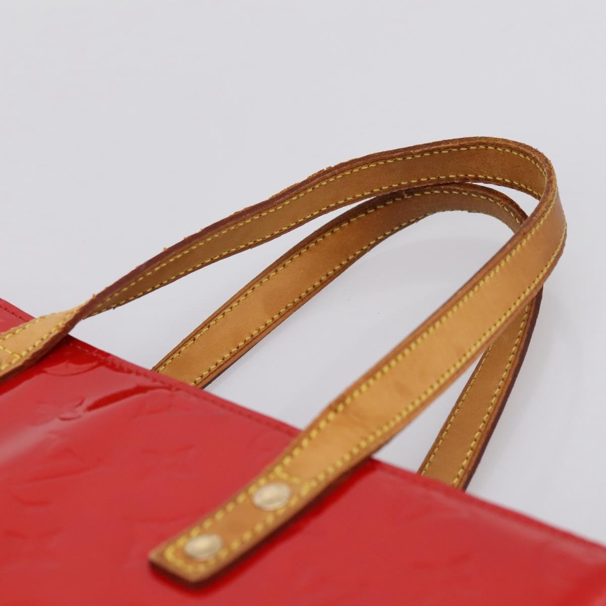 LOUIS VUITTON Monogram Vernis Reade MM Hand Bag Red M91086 LV Auth gh2348