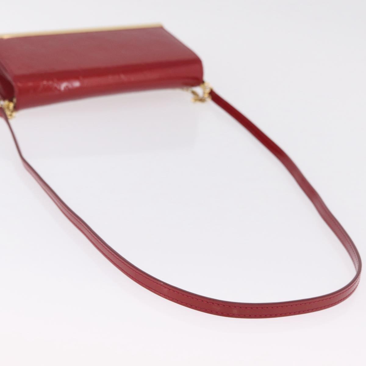 LOUIS VUITTON Monogram Vernis Clutch Ana Bag Rose Andian M90092 LV Auth gh2351