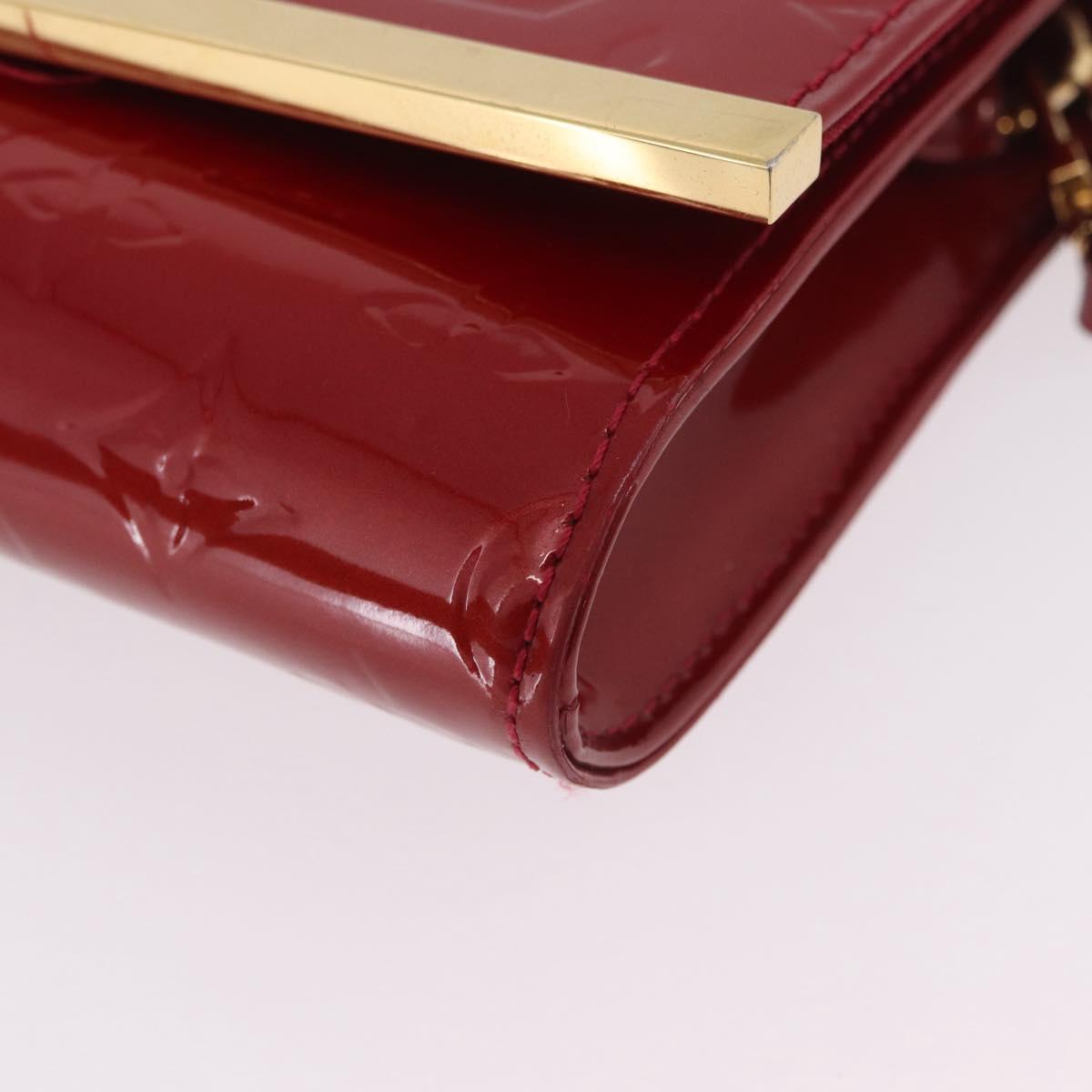 LOUIS VUITTON Monogram Vernis Clutch Ana Bag Rose Andian M90092 LV Auth gh2351