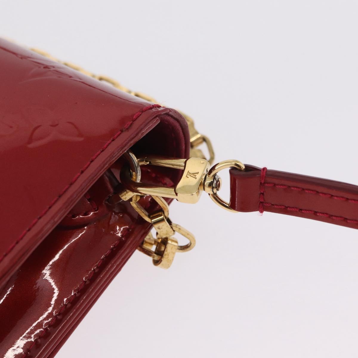 LOUIS VUITTON Monogram Vernis Clutch Ana Bag Rose Andian M90092 LV Auth gh2351