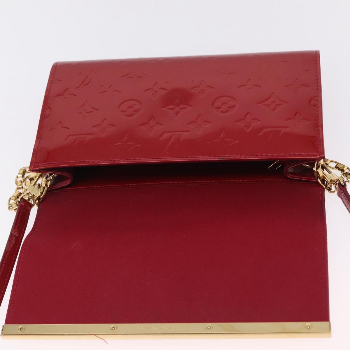 LOUIS VUITTON Monogram Vernis Clutch Ana Bag Rose Andian M90092 LV Auth gh2351