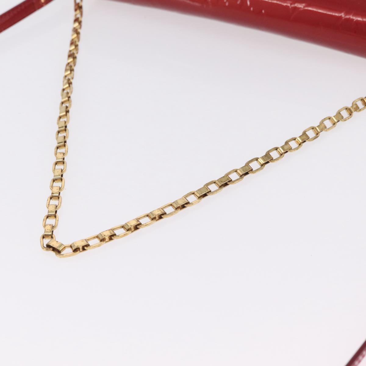LOUIS VUITTON Monogram Vernis Clutch Ana Bag Rose Andian M90092 LV Auth gh2351