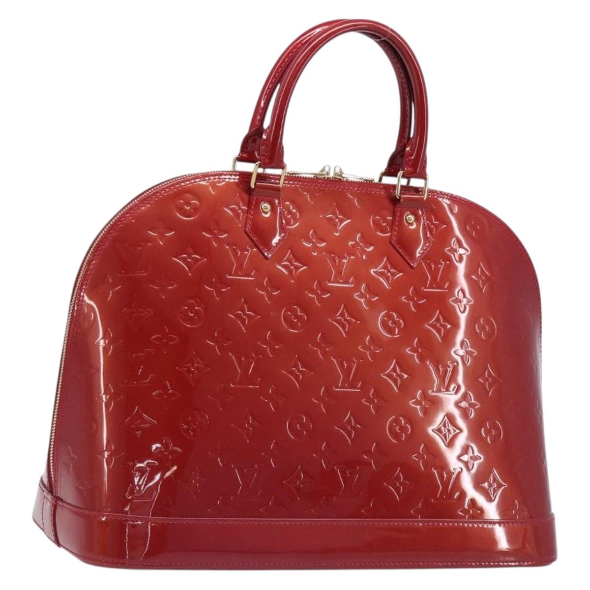 LOUIS VUITTON Monogram Vernis Alma GM Bag Rouge Grunadine M91692 LV Auth gh2354V