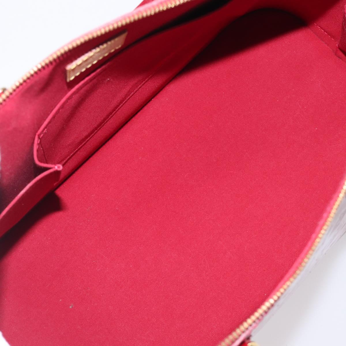 LOUIS VUITTON Monogram Vernis Alma GM Bag Rouge Grunadine M91692 LV Auth gh2354V