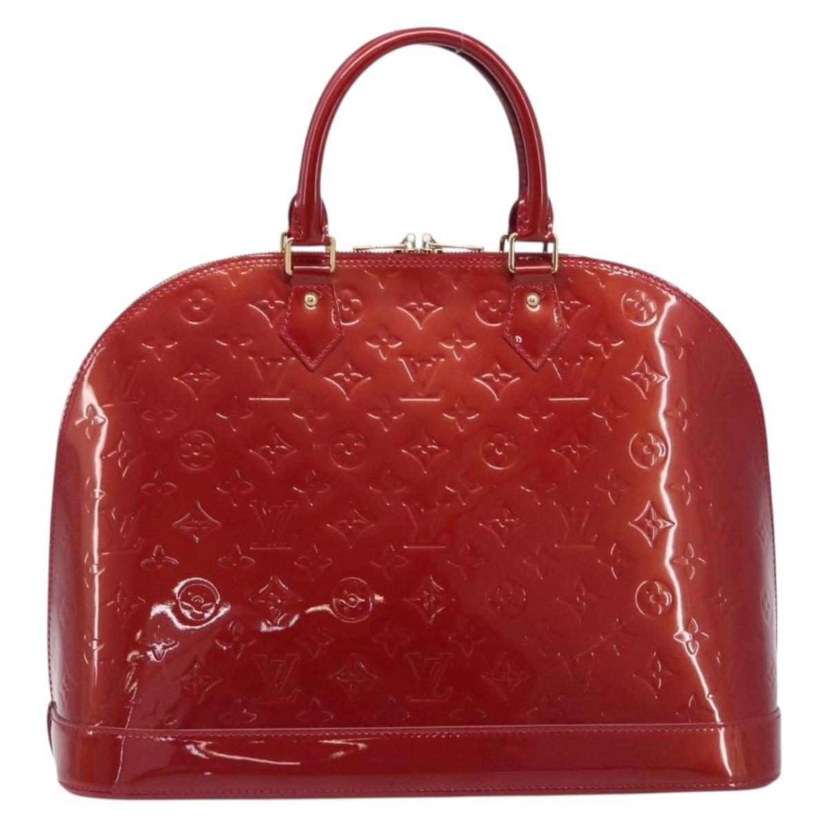 LOUIS VUITTON Monogram Vernis Alma GM Bag Rouge Grunadine M91692 LV Auth gh2354V