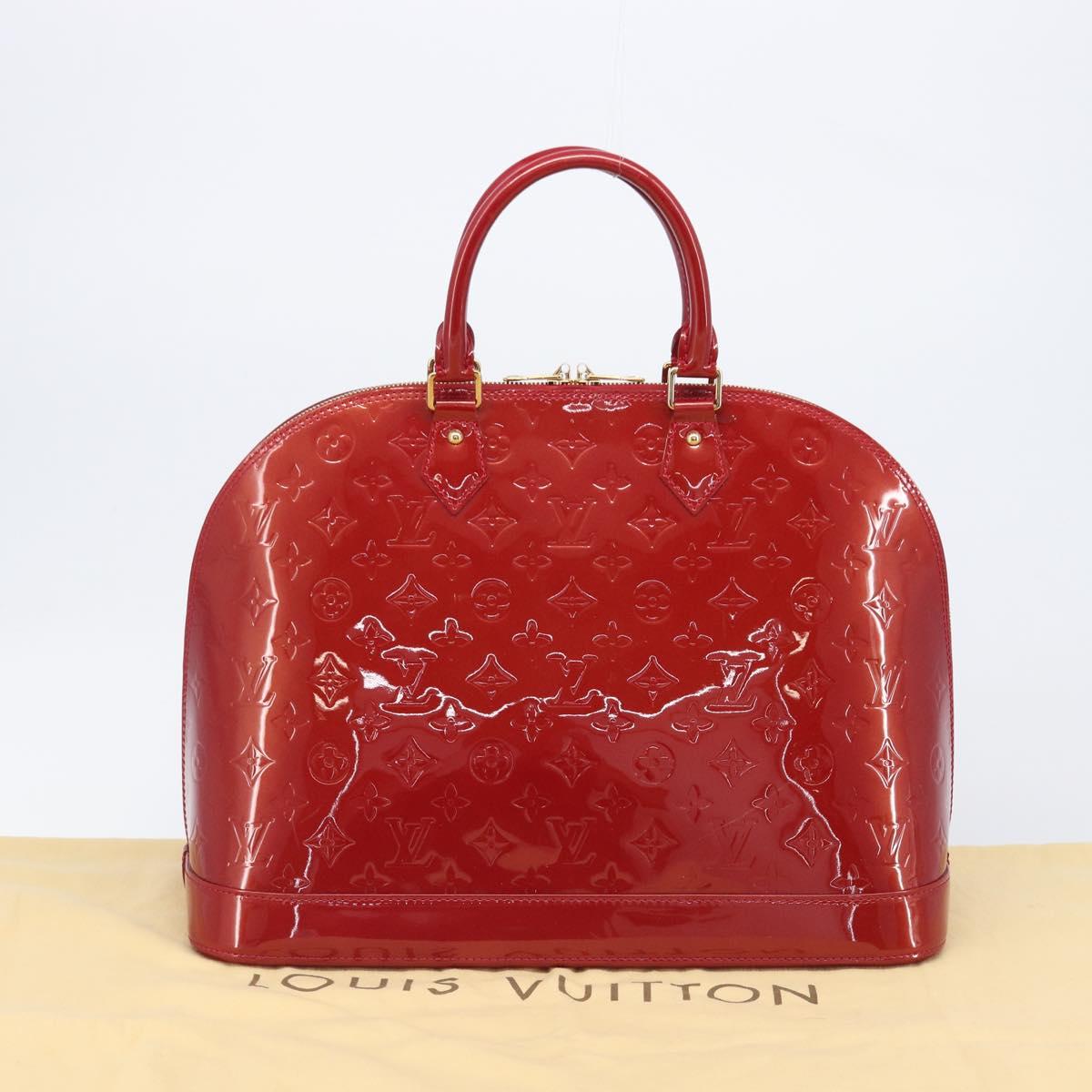 LOUIS VUITTON Monogram Vernis Alma GM Bag Rouge Grunadine M91692 LV Auth gh2354V