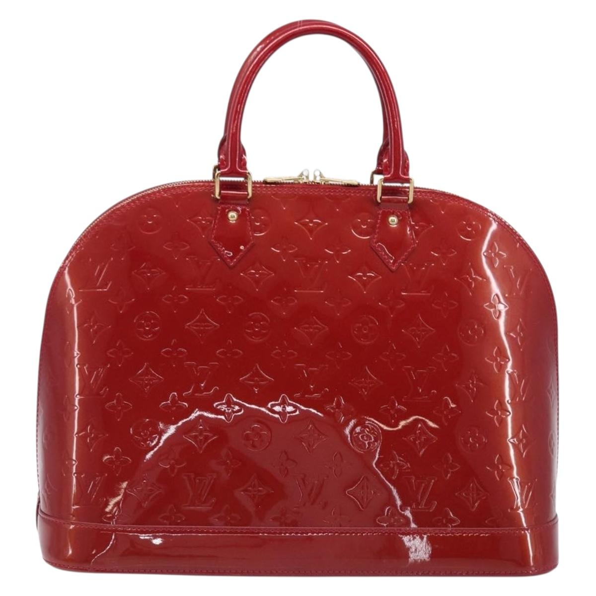 LOUIS VUITTON Monogram Vernis Alma GM Bag Rouge Grunadine M91692 LV Auth gh2354V