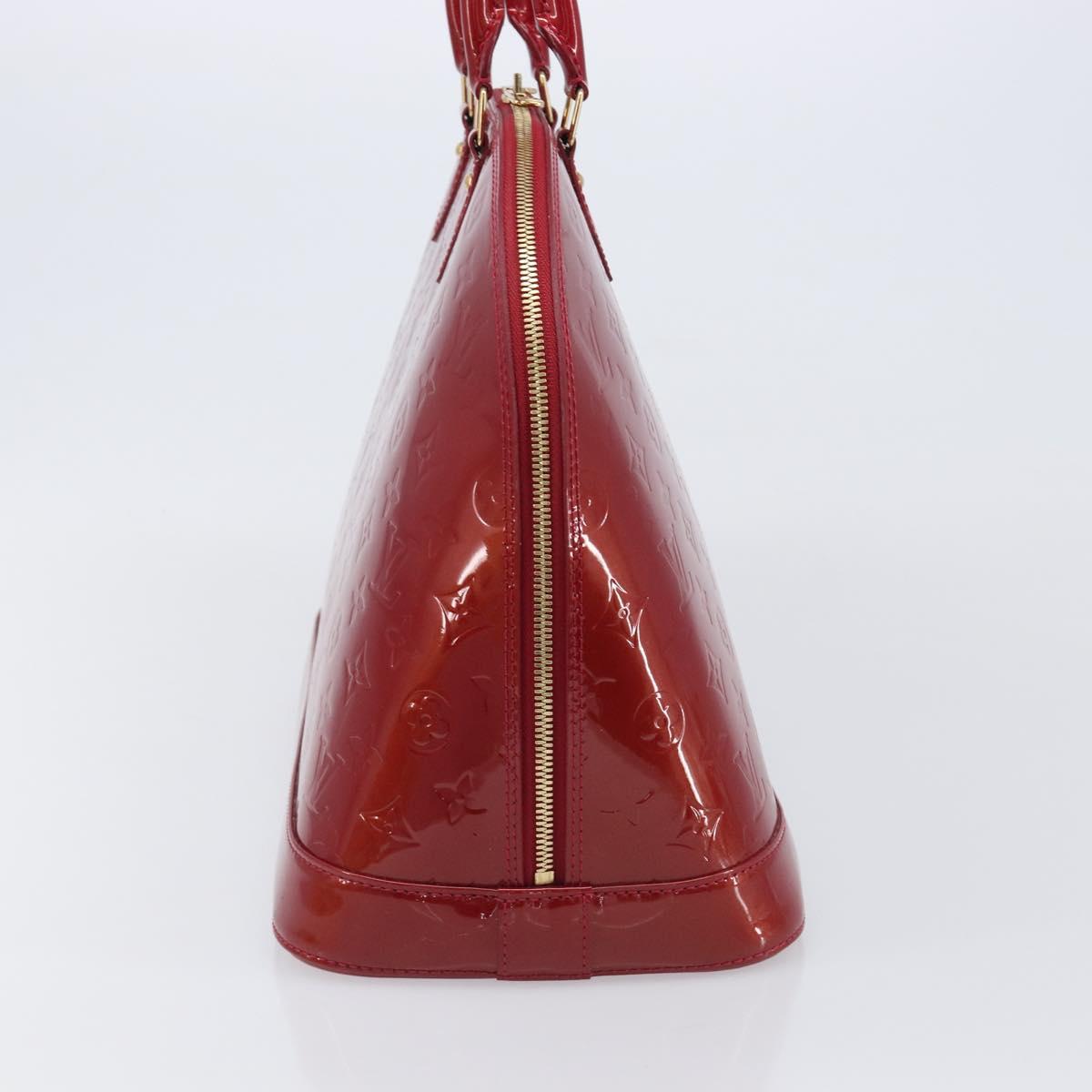 LOUIS VUITTON Monogram Vernis Alma GM Bag Rouge Grunadine M91692 LV Auth gh2354V