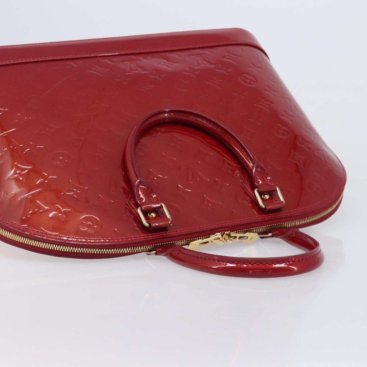 LOUIS VUITTON Monogram Vernis Alma GM Bag Rouge Grunadine M91692 LV Auth gh2354V