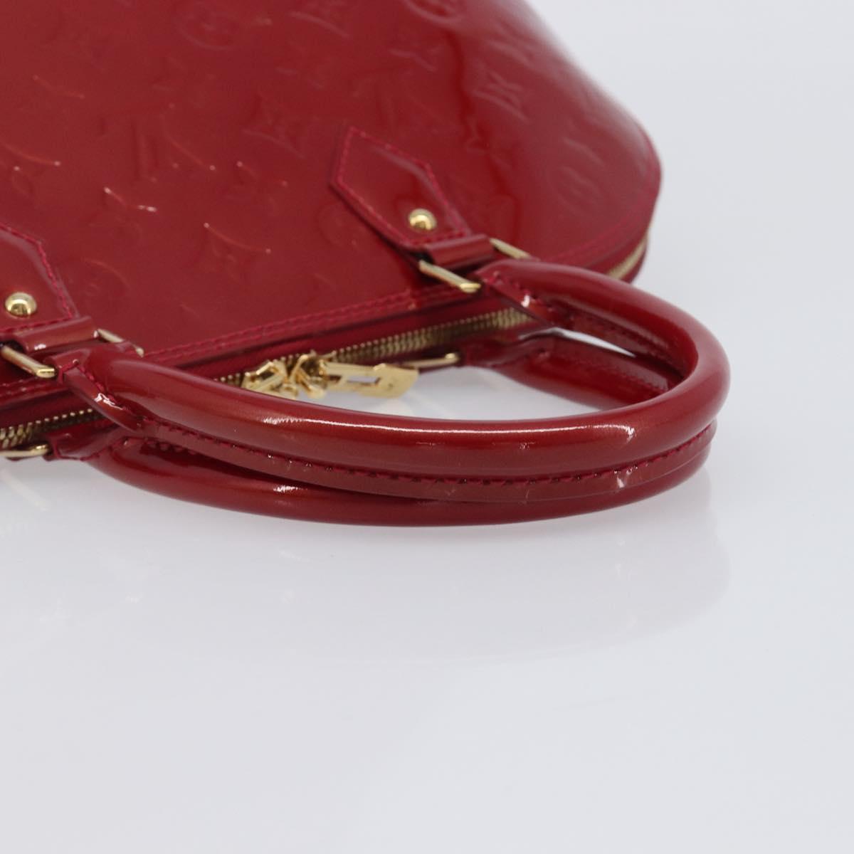 LOUIS VUITTON Monogram Vernis Alma GM Bag Rouge Grunadine M91692 LV Auth gh2354V