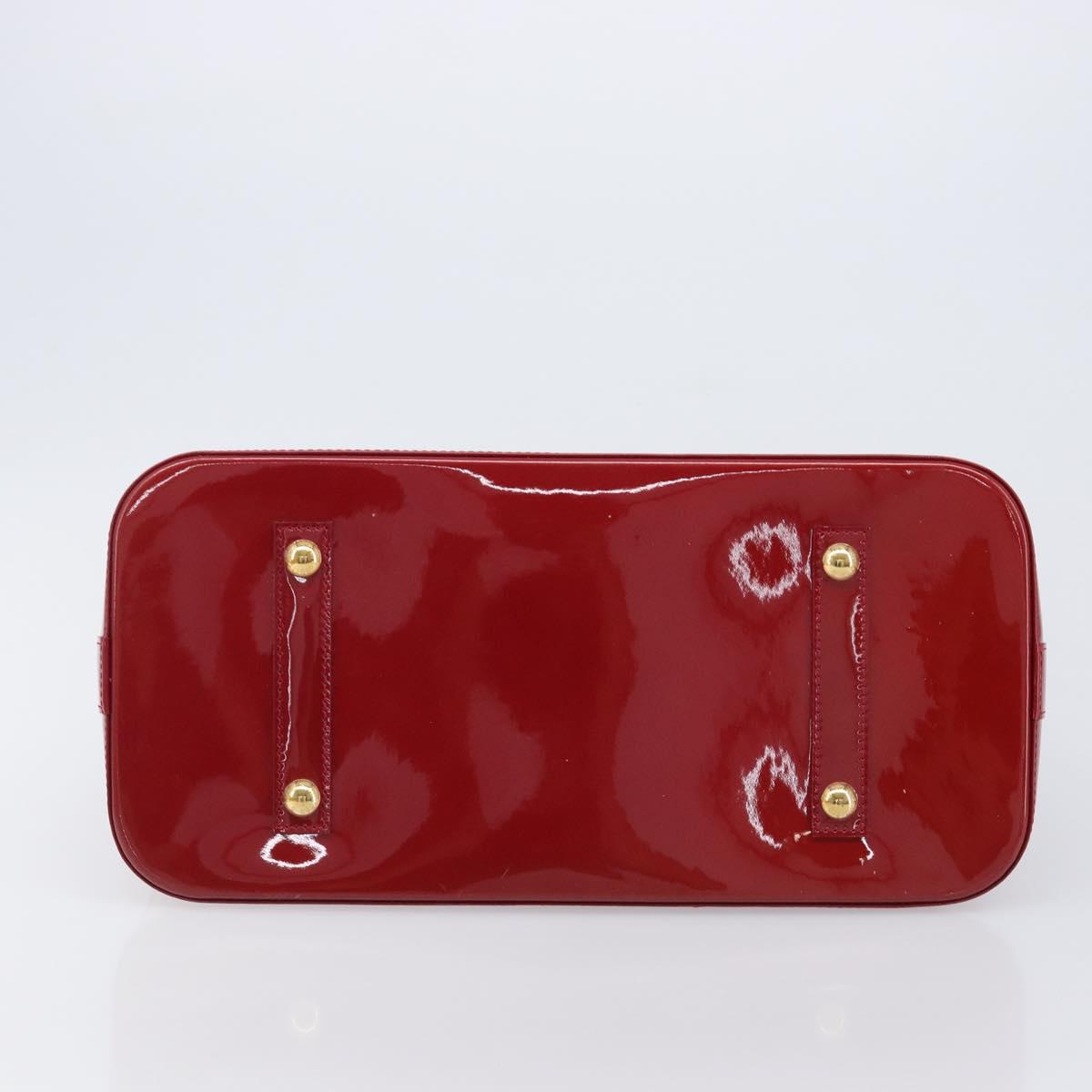 LOUIS VUITTON Monogram Vernis Alma GM Bag Rouge Grunadine M91692 LV Auth gh2354V