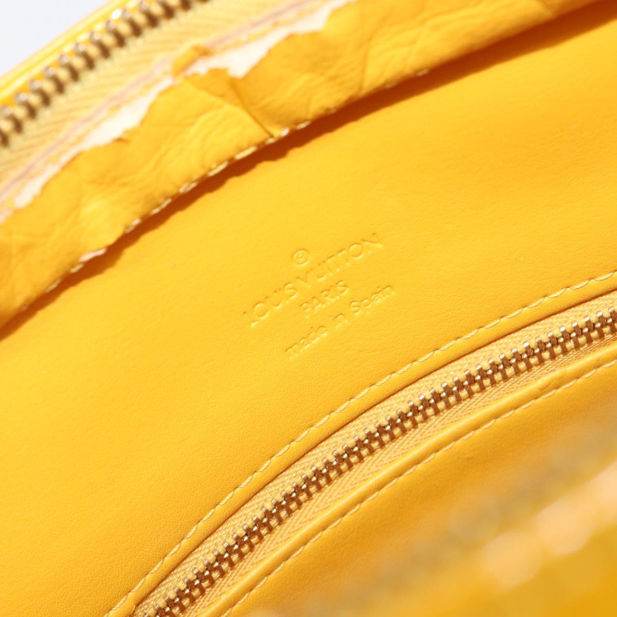 LOUIS VUITTON Monogram Vernis Houston Hand Bag Jaune M91121 LV Auth gh2355