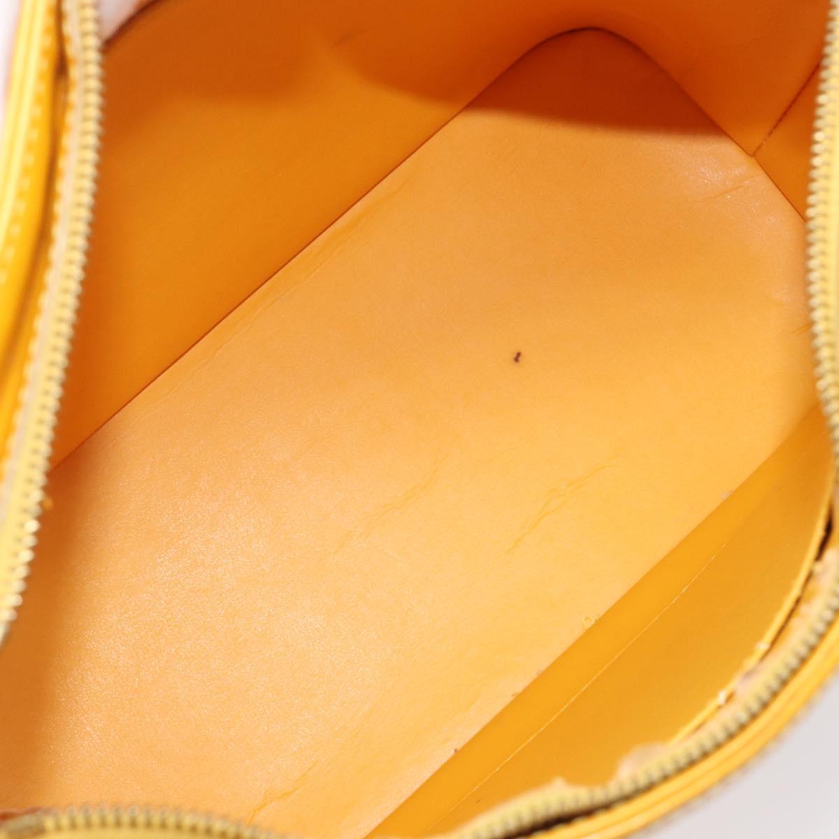 LOUIS VUITTON Monogram Vernis Houston Hand Bag Jaune M91121 LV Auth gh2355