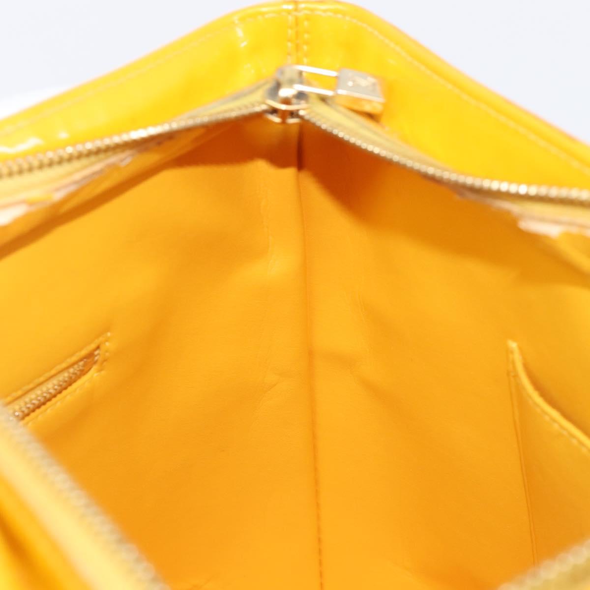 LOUIS VUITTON Monogram Vernis Houston Hand Bag Jaune M91121 LV Auth gh2355