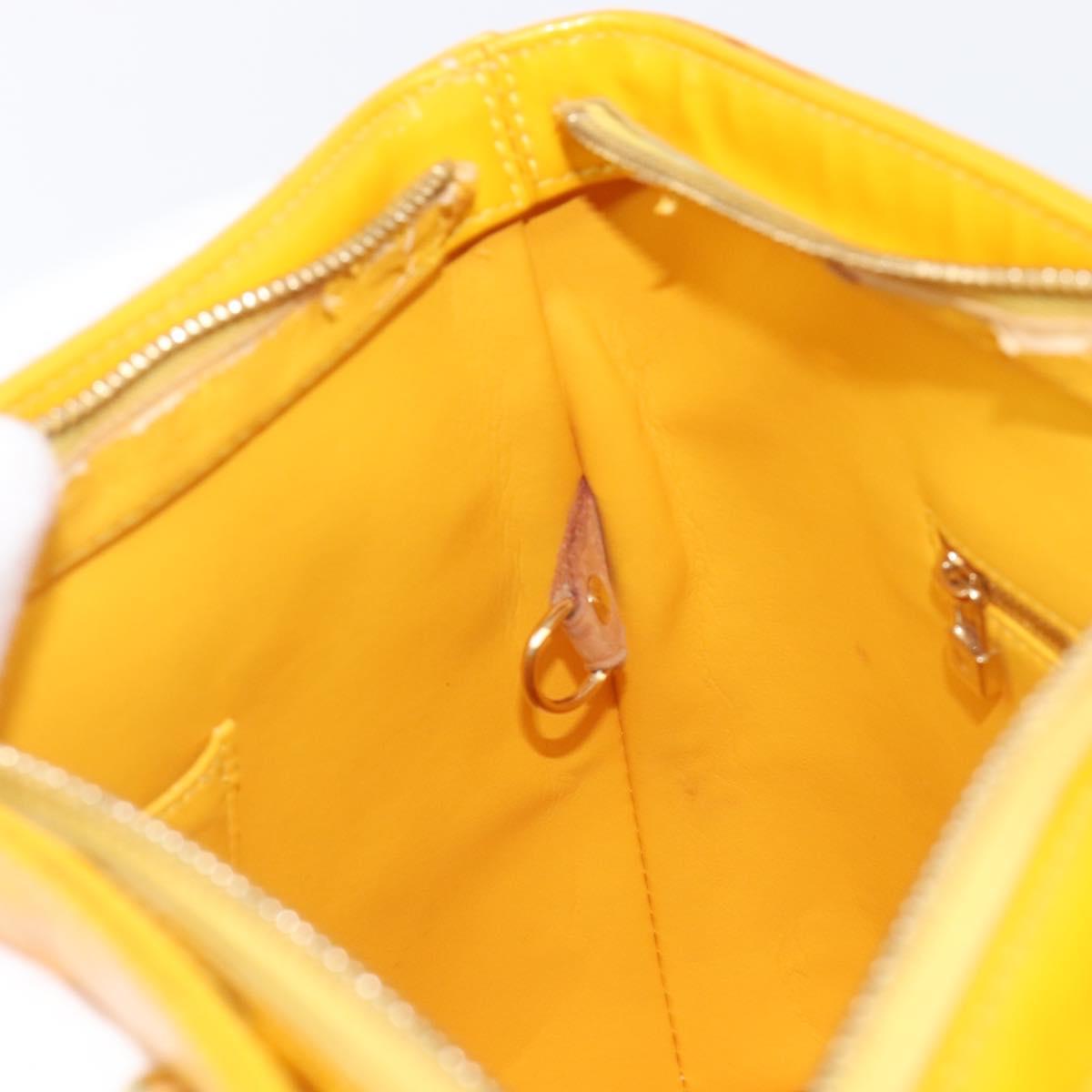 LOUIS VUITTON Monogram Vernis Houston Hand Bag Jaune M91121 LV Auth gh2355