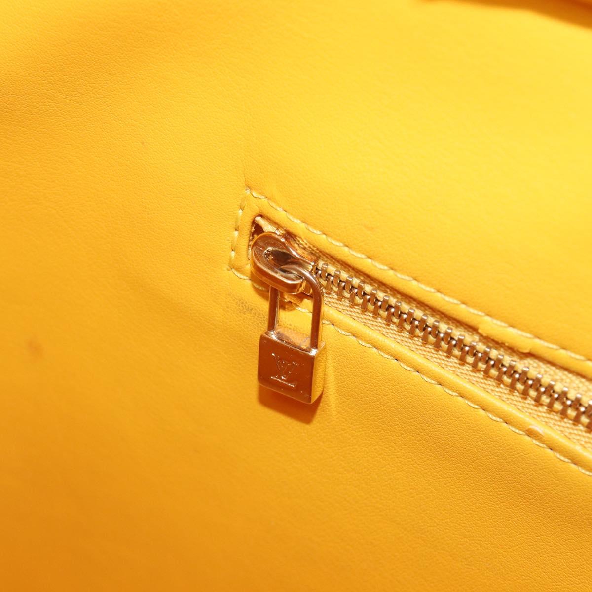 LOUIS VUITTON Monogram Vernis Houston Hand Bag Jaune M91121 LV Auth gh2355