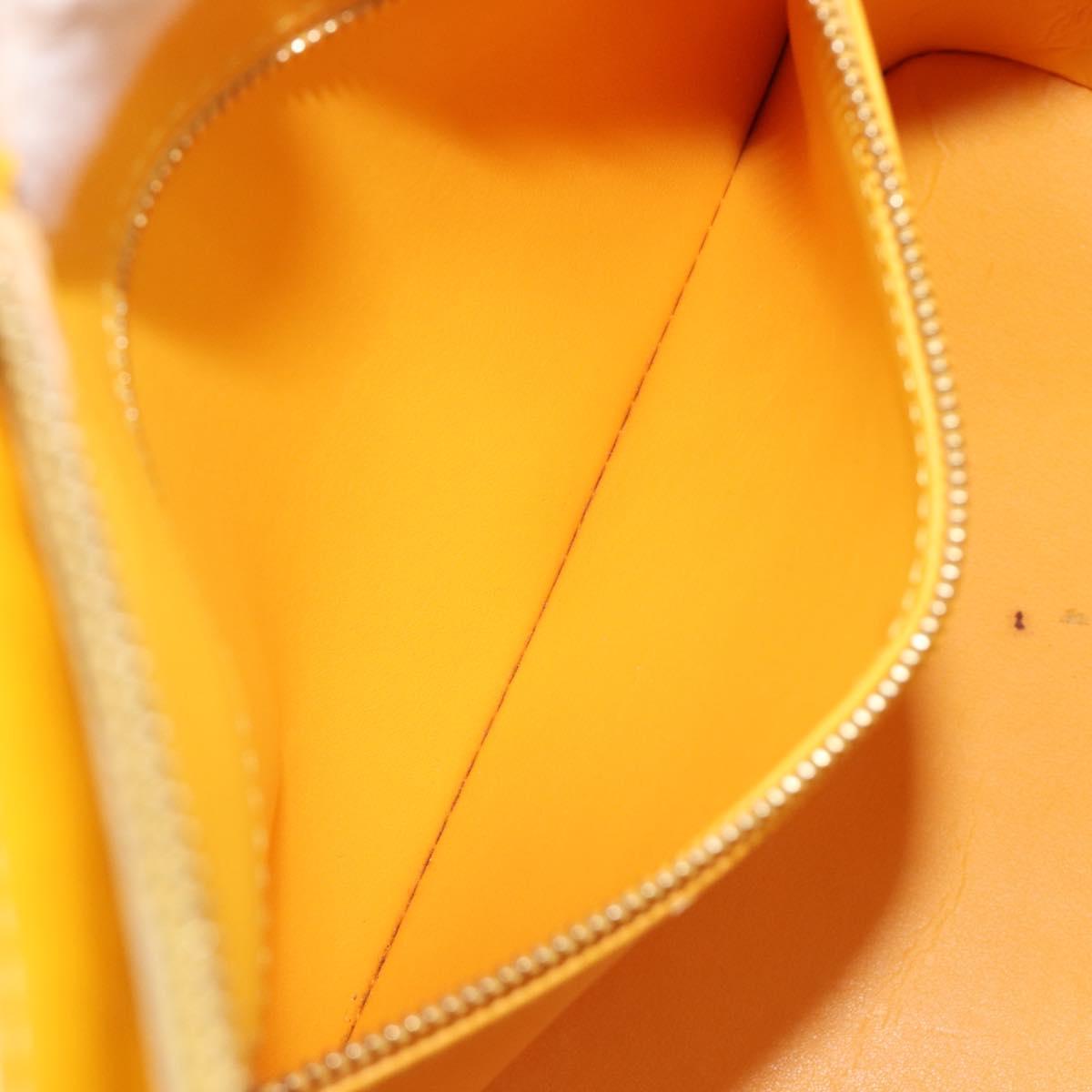 LOUIS VUITTON Monogram Vernis Houston Hand Bag Jaune M91121 LV Auth gh2355