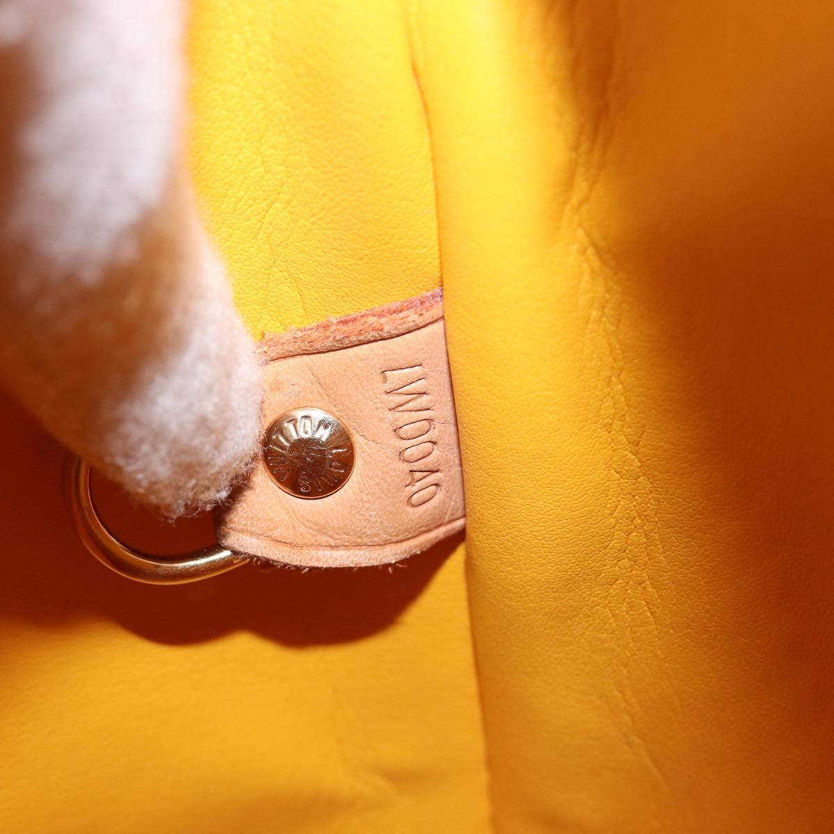 LOUIS VUITTON Monogram Vernis Houston Hand Bag Jaune M91121 LV Auth gh2355